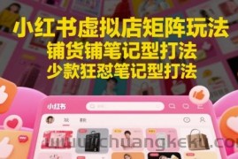 小红书虚拟店矩阵玩法，铺货铺笔记型打法，少款狂怼笔记型打法（更新）