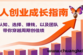 个人创业成长指南：涵盖认知、选择、赚钱，以及团队管理，带你穿越周期创佳绩