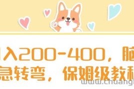 日入200-400，脑筋急转弯，保姆级教程【揭秘】