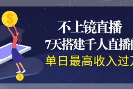 （1960期）不上镜直播，7天搭建千人直播间，单日最高收入过万