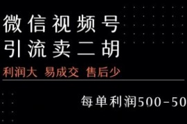 视频号卖二胡教程，利润大 易成交 售后少，一单利润5张+