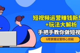 （3947期）短视频运营赚钱新思路+玩法大解析：手把手教你做短视频【PETER最新更新中】