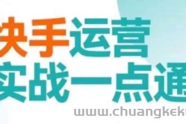 快手运营实战一点通，这套课用小白都能学会的方法教你抢占用户，做好生意