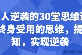 普通人逆袭的30堂思维训练课，​终身受用的思维，提升认知，实现逆袭