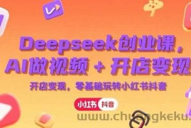 （15286期）Deepseek创业课，AI做视频+开店变现，零基础玩转小红书抖音