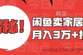 闲鱼卖家居用品月入过W+最新技巧闲鱼最新零基础教学，新手当天上手【揭秘】