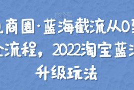 方韬电商圈·蓝海截流从0到起店实操全流程，2022淘宝蓝海截流升级玩法