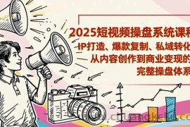 （16650期）2025短视频操盘线下课程：IP打造、爆款复制、私域转化，从内容创作到商业变现的完整操盘体系