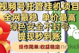 视频号托管挂G项目全网最稳，单价最高，绿色安全不封号提现秒到账，操作简单，收益稳定【揭秘】