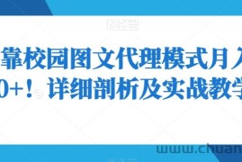 如何靠校园图文代理模式月入8000+！详细剖析及实战教学【揭秘】