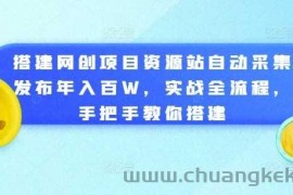 搭建网创项目资源站自动采集发布年入百W，实战全流程，手把手教你搭建【揭秘】