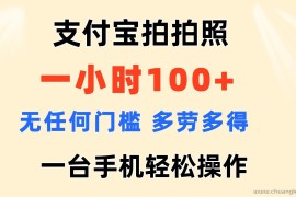 （11584期）支付宝拍拍照 一小时100+ 无任何门槛  多劳多得 一台手机轻松操作