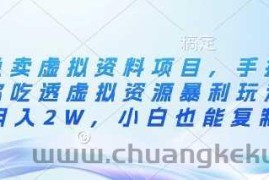 闲鱼卖虚拟资料项目，手把手带你吃透虚拟资源暴利玩法，月入2W，小白也能复制