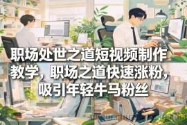 职场处世之道短视频制作教学，职场之道快速涨粉，吸引年轻牛马粉丝