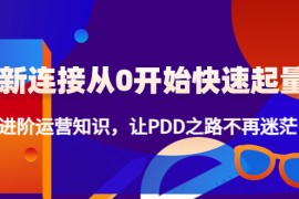 （4380期）新连接从0开始快速起量：进阶运营知识，让PDD之路不再迷茫！