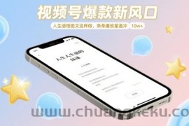 视频号爆款新风口，人生感悟图文这样做，条条播放量直冲 10w+