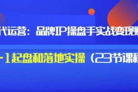 秒懂代运营：品牌IP操盘手实战赚钱，0-1起盘和落地实操（23节课程）价值199