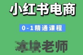 小红书电商0-1精通课程，小红书开店必学课程