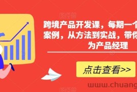 跨境产品开发课，每期一个产品开发案例，从方法到实战，带你一步步成为产品经理