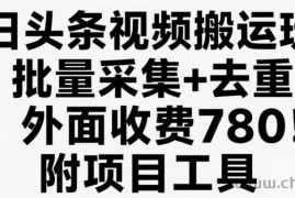 今日头条视频搬运玩法，软件一键去重，轻松日入500+附项目工具