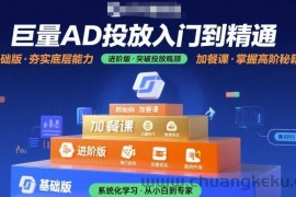 巨量AD投放入门到精通，基础版+进阶版+加餐课