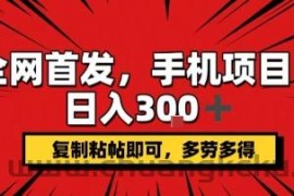 手机项目，日入3张+，复制黏贴即可，可矩阵操作，动手不动脑【揭秘】