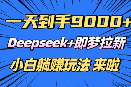 （14371期）日入9000+！Deepseek+即梦拉新，新手躺赚攻略来啦！