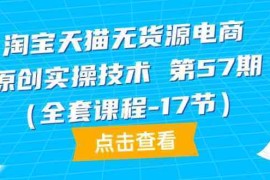 淘宝天猫无货源电商原创实操技术第57期（全套课程-17节）