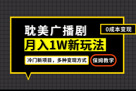 （7026期）月入过万新玩法，耽美广播剧，变现简单粗暴有手就会