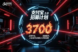 （15510期）支付宝2.0招募计划 单号3700， 正规平台保姆级玩法无脑操作，  小白也…