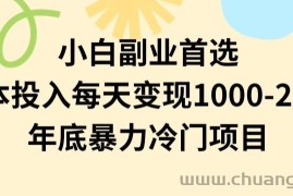 小白副业首选，0成本投入，每天变现1000-2000年底暴力冷门项目【揭秘】