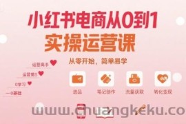 小红书电商从0到1实操运营课，从零开始，简单易学