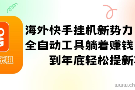 海外快手挂机新势力，利用全自动工具躺着赚钱，坚持到年底轻松提新车