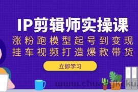 IP剪辑师实操课：涨粉跑模型起号到变现，挂车视频打造爆款带货