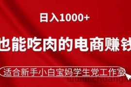 （11571期）躺着也能吃肉的电商赚钱项目，日入1000+，适合新手小白宝妈学生党工作室