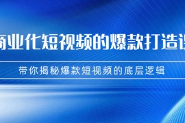 （7161期）商业化短视频的爆款打造课：手把手带你揭秘爆款短视频的底层逻辑（9节课）