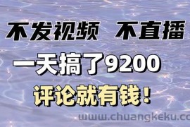 （14018期）不发作品不直播，评论就有钱，一条最高10块，一天搞了9200