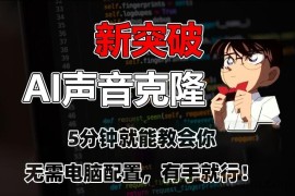 五分钟教会你，AI声音克隆，无需配置，有手就行【揭秘】