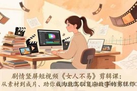 （17305期）剧情竖屏短视频《女人不易》剪辑课：从素材到成片、助你成为能驾驭复杂故事的剪辑师