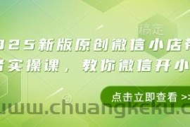 2025新版原创微信小店带货者实操课，教你微信开小店