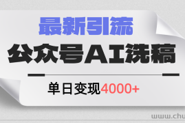 （12022期）公众号ai洗稿，最新引流创业粉，单日引流200+，日变现4000+