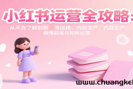 小红书运营全攻略：从平台了解到账号搭建、内容生产，做爆款库与矩阵运营