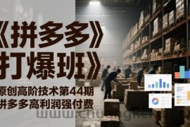 《拼多多打爆班》原创高阶技术第44期，拼多多高利润强付费