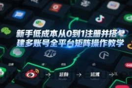 新手低成本从0到1注册并搭建多账号全平台矩阵操作教学，手机号-邮箱-IP-工具
