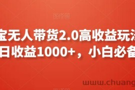 支付宝无人带货2.0高收益玩法，亲测单日收益1000+，小白必备项目【揭秘】