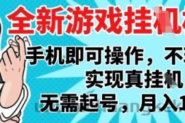 2025最新独家游戏搬砖，单手机操作，全自动挂G，无需玩游戏，月入1W+【揭秘】