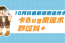 （1994期）10月抖音最新搬运技术，卡Bug搬运术，秒过抖+【视频课程】