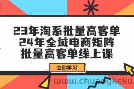 23年淘系批量高客单+24年全域电商矩阵，批量高客单线上课（109节课）