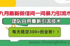 （12735期）九月最新微信问一问暴力引流术，团队自用引流术，每天稳定300+创…