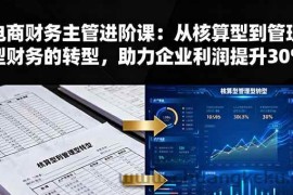 （16193期）电商财务主管进阶课：从核算型到管理型财务的转型，助力企业利润提升30%